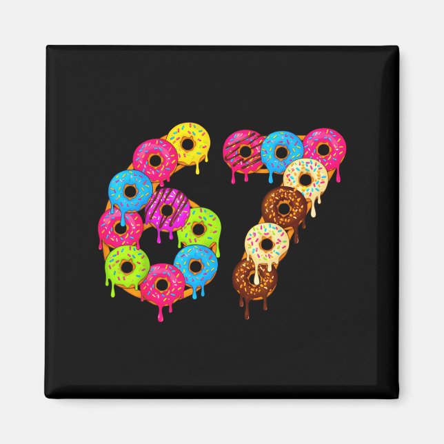 Aimant 6 7 Meme Matching Love Donuts 67 Pajamas Kids Six  (Devant)