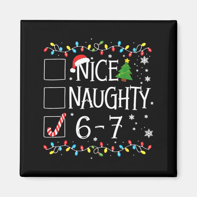 Aimant 6-7 Meme Nice Naughty 67 Christmas  (Devant)