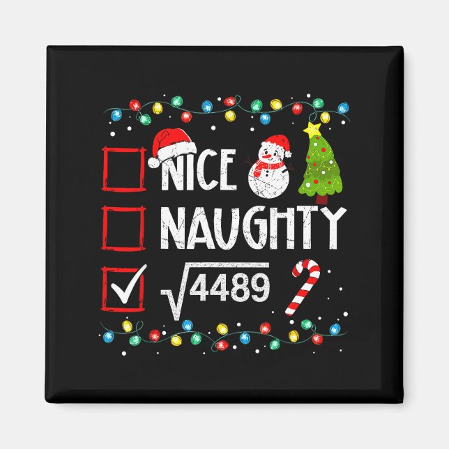 Aimant 6-7 Meme Nice Naughty 67 Christmas Brain Rot Funny (Devant)