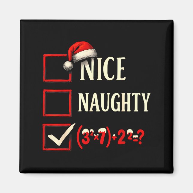 Aimant 6-7 Meme Nice Naughty 67 Christmas Brain Rot Funny (Devant)
