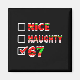 Aimant 6-7 Mème Nice Naughty 67 Drôle Liste de Noël Six