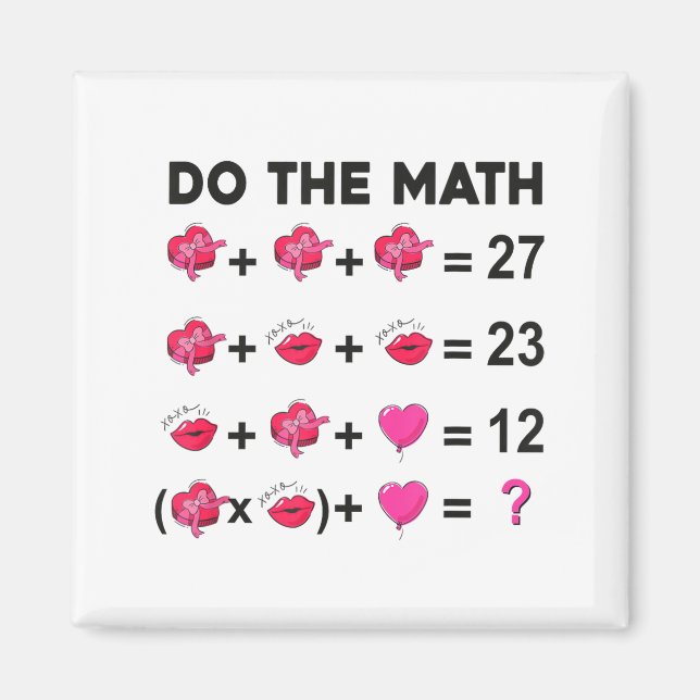 Aimant 6 7 Meme Six Seven Do The Math Teacher Valentines  (Devant)