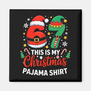 Aimant 6 7 Noël Six Sept Mème Mon Pyjama de Noël S