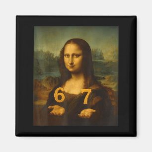 Aimant 6 7 Six Seven Mème 67 Drôle Mona Lisa Gen Z Alpha