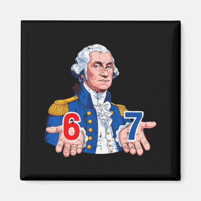 Aimant 6 7 Washington Drôle 67 Costume Mème Six Sept Enfa (Devant)