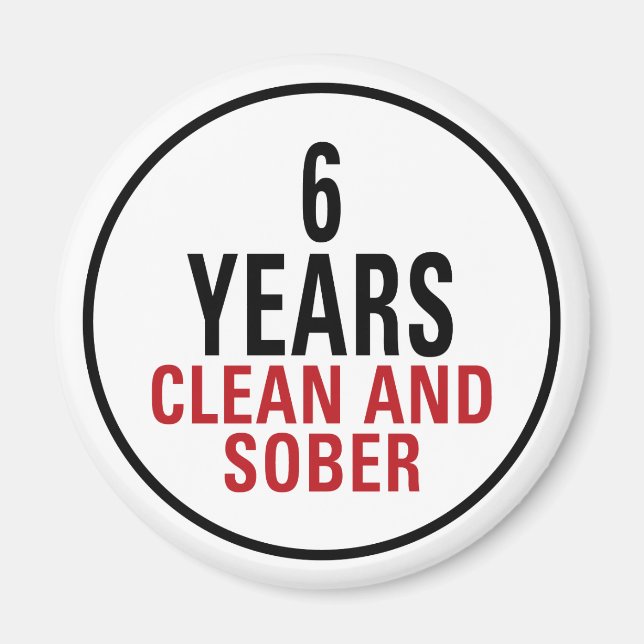 Aimant 6 ans de propreté et de sobriété (Devant)