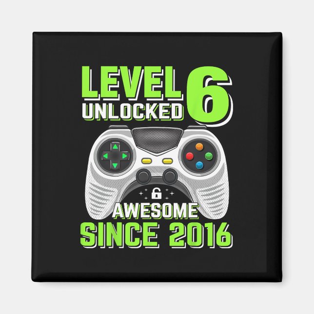 Aimant 6 Déverrouillé Awesome 2016 jeu vidéo 6e anniversa (Devant)