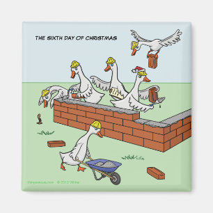 Aimant 6ème Jour d'aimant de Noël (six oies