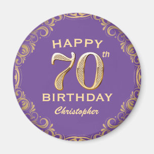 Aimant 70e anniversaire de la Parties scintillant violet