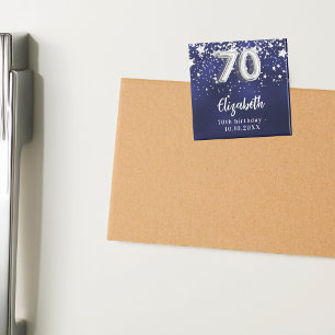 Aimant 70e anniversaire marine bleu argent étoiles