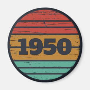 Aimant 75e anniversaire vintage personnalisé