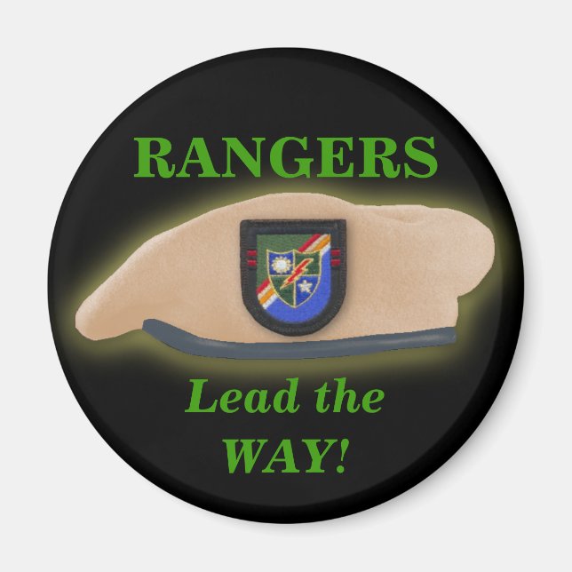 Aimant 75ème rangers aéroportés patch vétérans 2ème guerr (Devant)