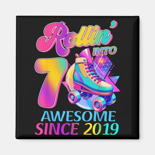 Aimant 7 Ans Incroyable Depuis 2019 Thème Hockey Annivers (Devant)