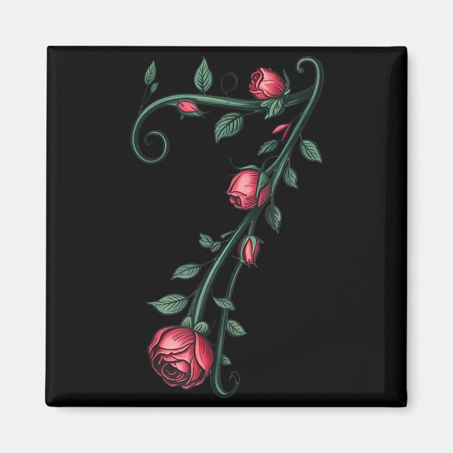 Aimant 7 Floral 67 Rose Valentines Day Funny Love Matchin (Devant)