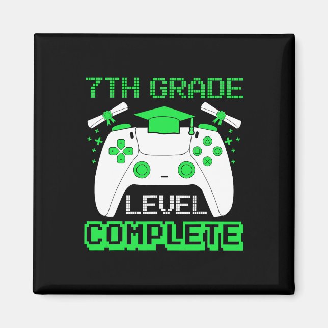 Aimant 7e année Gamer complet 7e année Graduation (Devant)