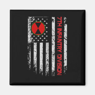 Aimant 7e division d'infanterie Drapeau Vintage Usa Ve mi