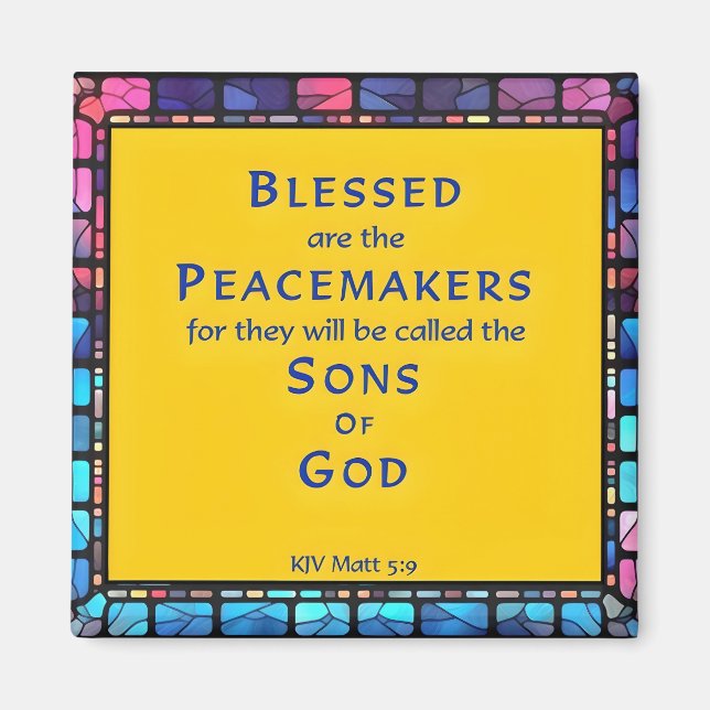 Aimant 7ème béatitude du Sermon de Jésus sur le Mont (Devant)