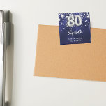 Aimant 80e anniversaire marine bleu argent étoiles<br><div class="desc">Pour une fête de 80ème anniversaire. Une couleur bleu marine arrière - plan avec des étoiles faux argent. La couleur bleue est inégale. Ajoutez votre nom,  texte. Peut être utilisé comme un rappel Enregistrer la date pour vos invités,  la fête ou comme un souvenir.</div>