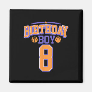 Aimant 8 Anniversaire Boy Basketball Lover 8 Anniversaire