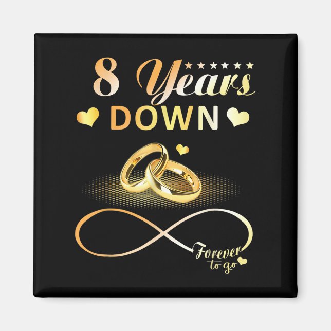 Aimant 8 Ans À Partir Pour Toujours Couple 8E Mariage Ann (Devant)