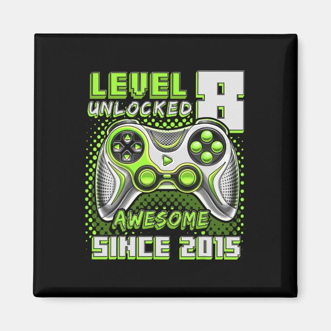 Aimant 8 Déverrouillé Awesome 2015 jeu vidéo 8e anniversa (Devant)