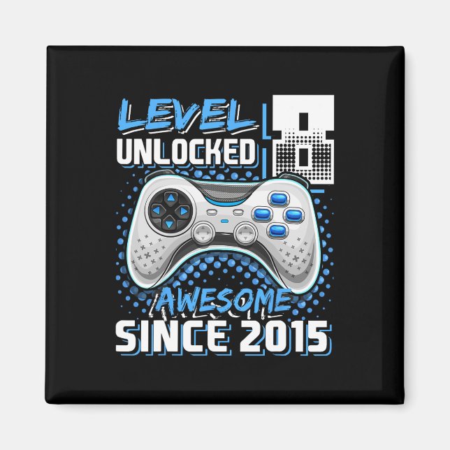 Aimant 8 Déverrouillé Awesome 2015 jeu vidéo 8e anniversa (Devant)