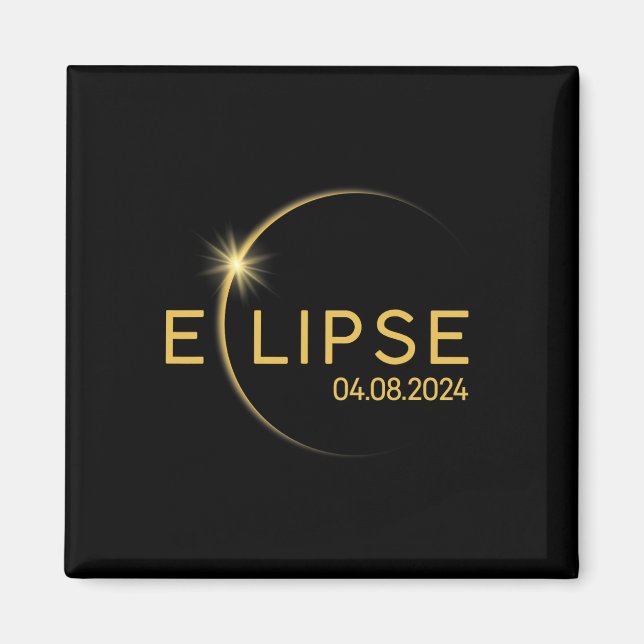 Aimant 8 Éclipse solaire totale 2024 (Devant)