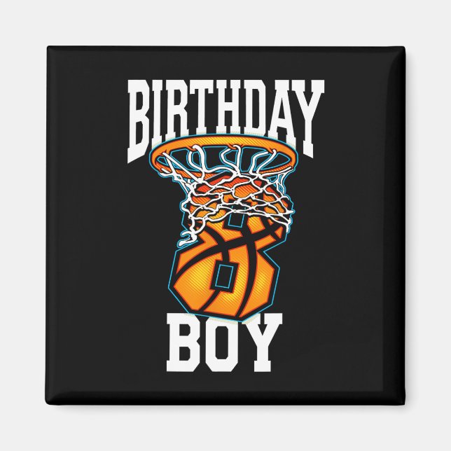 Aimant 8e anniversaire Basketball 8 ans Enfants Cadeau 1 (Devant)