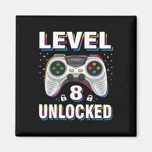 Aimant 8e anniversaire Garçon niveau 8 vidéo déverrouillé