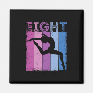 Aimant 8e anniversaire Gymnastique 8 ans Danser Girl Gymn