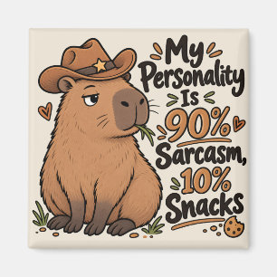 Aimant 90% Sarcasme 10% Friandises Capybara Drôle