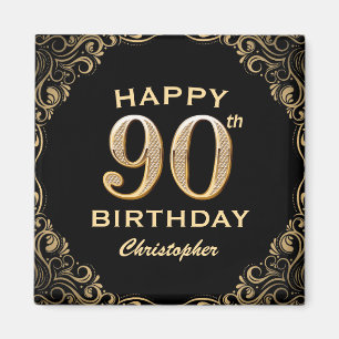Aimant 90e anniversaire de la Parties scintillant Black a