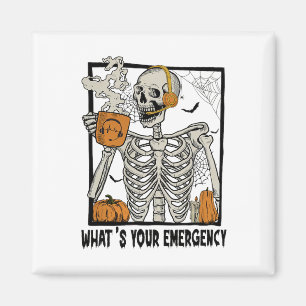 Aimant 911 Dispatcher Halloween Squelette Quel Émerge