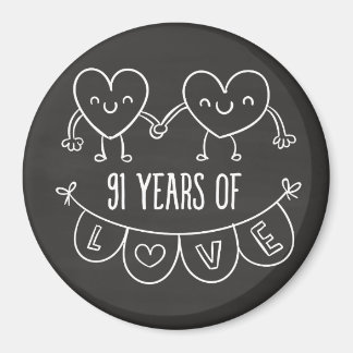 Aimant 91e Anniversaire Coeurs de la calèche