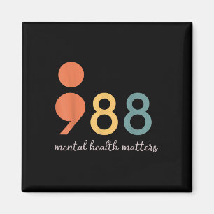 Aimant 988 Semicolon Santé mentale S Prévention du suicid