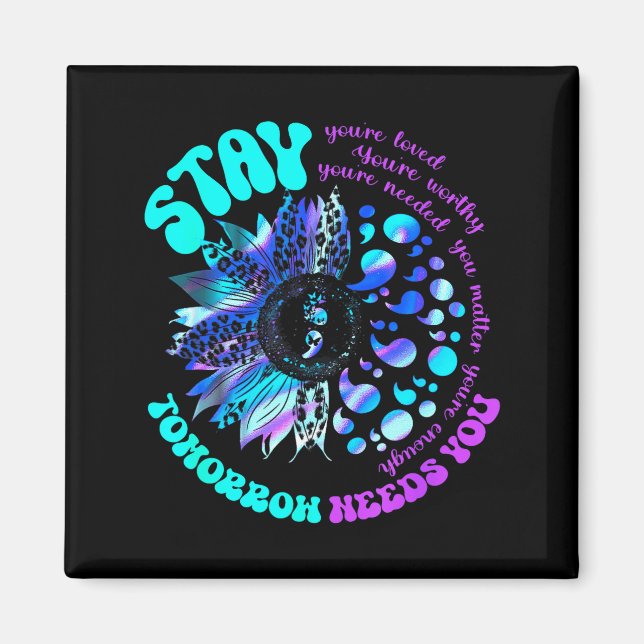 Aimant 988 Suicide Prevention Stay Tomorrow Needs You Men (Devant)