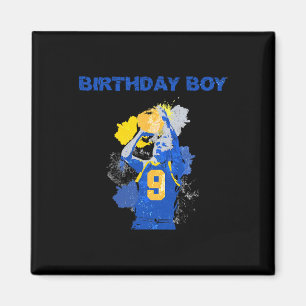 Aimant 9 Anniversaire Garçon Bleu Et Jaune Bysketbyl