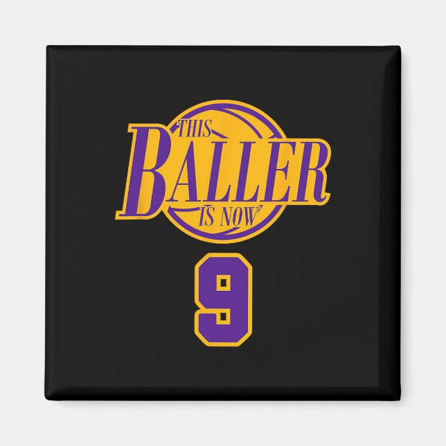Aimant 9 Ans Basketball Baller Purple Et (Devant)