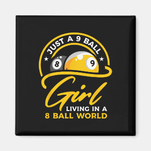 Aimant 9 Ball Girl Vivant Dans 8 Ball World Pool Snooker