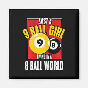 Aimant 9 Ball Girl Vivant Dans 8 Ball World Snooker Pool