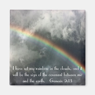 Aimant 9h13 de genèse de vers de bible de l'arc-en-ciel