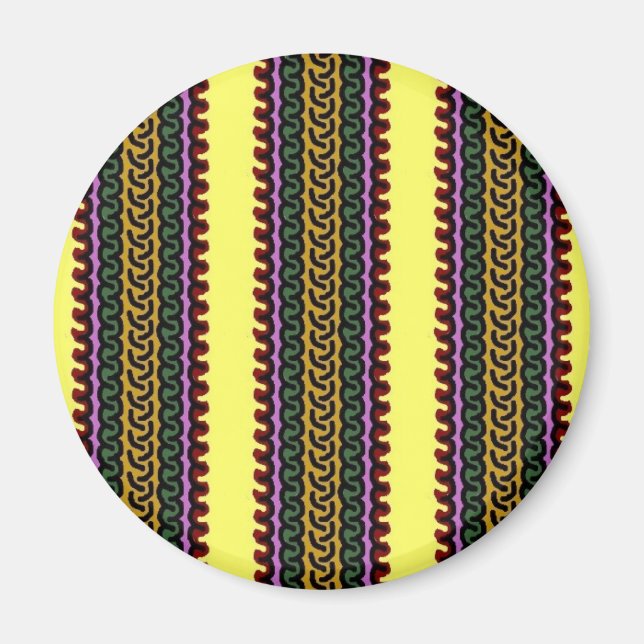 Aimant à bande décorative - jaune/violet (Devant)