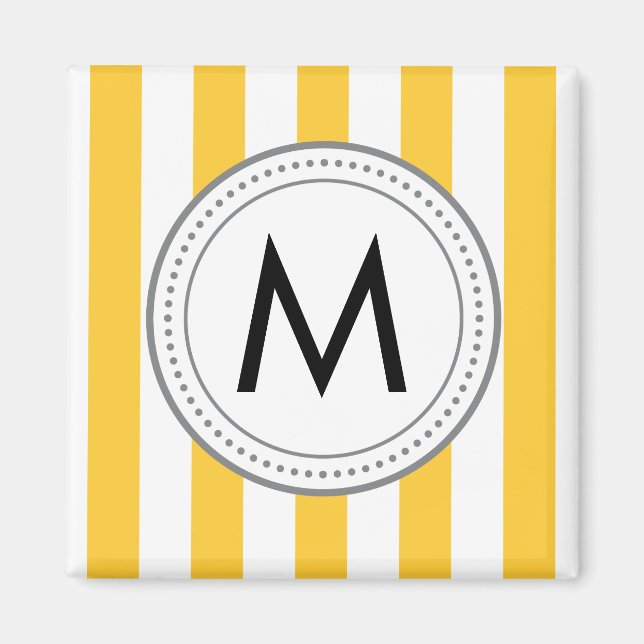 Aimant à bandes verticales Monogramme - jaune (Devant)