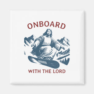 Aimant À Bord Avec Le Seigneur - Snowboard Jésus Sur Neig