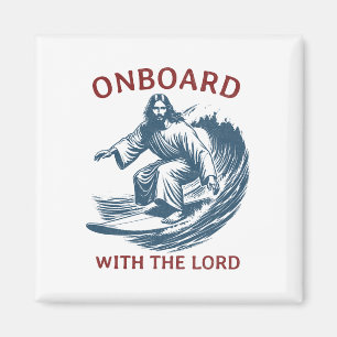 Aimant À bord avec le Seigneur - Surfeur de foi chrétienn
