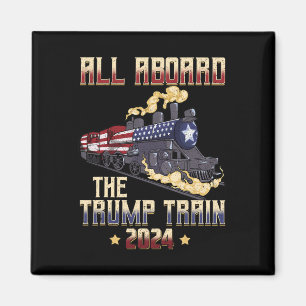 Aimant À bord du Trump Train 2024 American Flag 1