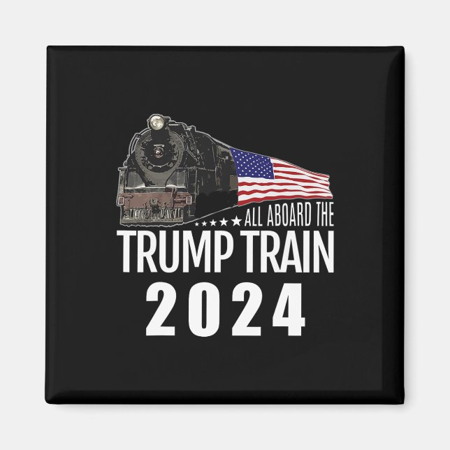 Aimant À bord du Trump Train 2024 American Flag 2 (Devant)