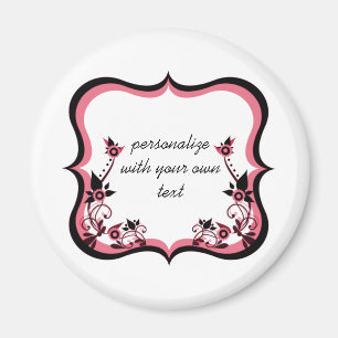 Aimant À Cadre Floral Sassy, Rose