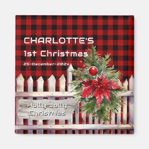 Aimant à carreaux de buffle de clôture de Noël à l
