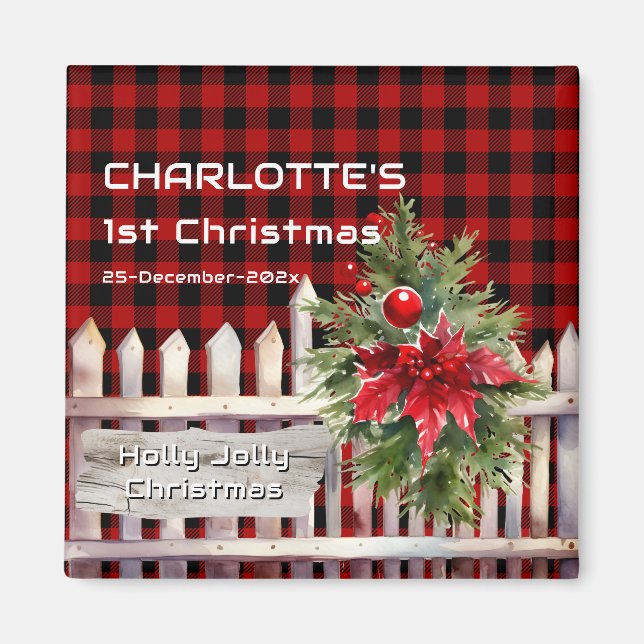 Aimant à carreaux de buffle de clôture de Noël à l (Devant)